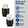 thumbnail image 4 of Electrical Plug Replacement - Male Plug End Horizontal, NEMA 6-15, 3 Prong 2 Wire, Heavy Duty 3 Prong Plug Replacement for Air Conditioners & Other Appliances that Use 15A, 250V Electric Plug, 4 of 9