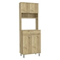 thumbnail image 4 of Pantry Cabinet 67" H, Four Doors, One Drawer, Three Internal Shelves, 2 External Storage Shelves, Microwave Storage Option, Four Legs, Light Oak, 4 of 5