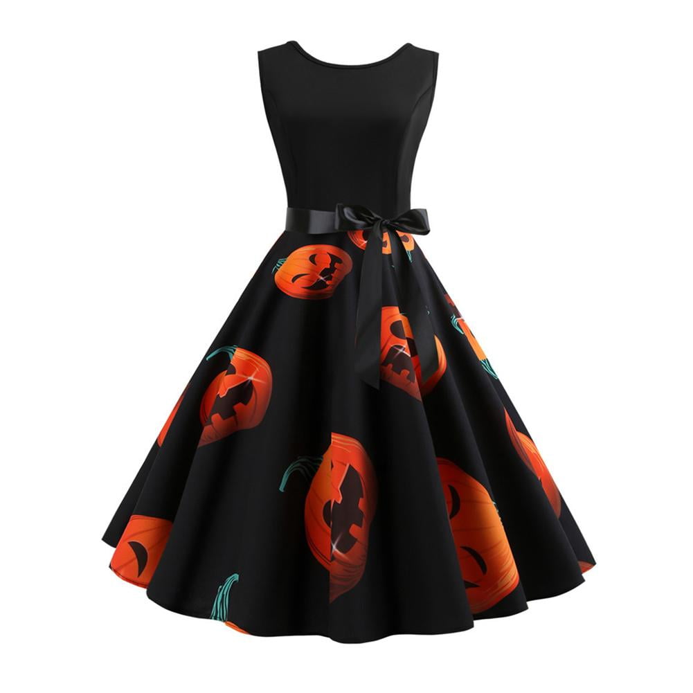 orange 50s dress