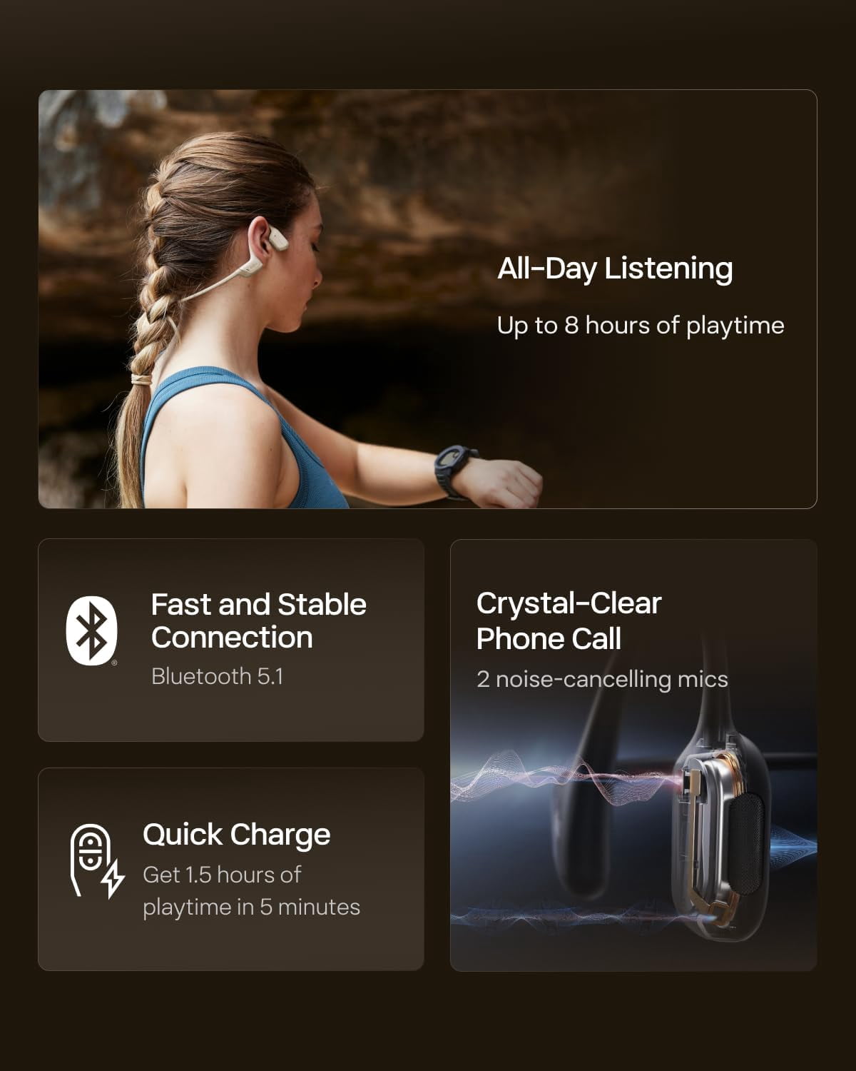 Restored Shokz OpenRun Pro Bone Conduction Waterproof Bluetooth Headphones for Sports(Formerly Aeropex), Beige (Refurbished)
