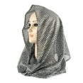 thumbnail image 2 of VISALY Women's Sequin Headscarf Full-Cover Hood Scarf Sparkle Shimmer Glitter Head Wrap Scarf Shawl Lightweight Headwear Sparkly Sequin Hooded Costume Heardband for Stage Performance Grey One Size, 2 of 3