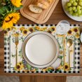 thumbnail image 4 of Sunflower Gnomes Placemats Set of 12, Spring Farmhouse Vintage Daisy Floral Leaf Placemats for Dining Table, Place Mats for Kitchen Tabletop, Waterproof Wipeable Dining Table Mats Set, 4 of 9