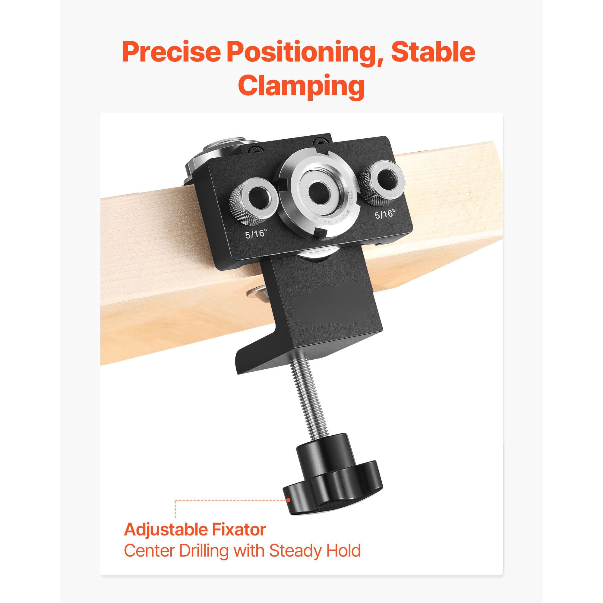 Self-Centering Doweling Jig Kit – Includes 3 Drill Bits & Depth Stops – Precision Woodworking Tool for Perfectly Aligned Holes (Ideal for Cabinets, Furniture & DIY Projects)