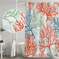 thumbnail image 5 of Xipuska Ocean Coral Shower Curtain - Water Repellent Fabric Shower Curtains Washable, Abstract Boho Gradient Coastal Polka Dots Decorative Polyester Cloth Bathroom Curtains Modern Bath Decor 72"x78", 5 of 6