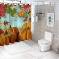 thumbnail image 7 of Fenyluxe Pumpkins Flowers Fall Shower Curtain Set for Bathroom Decoration with Hooks, 100% Polyester Fiber, Waterproof and Quick Drying 60"x72, 7 of 7