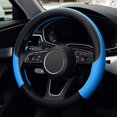 thumbnail image 2 of Microfiber Leather Steering Wheel Cover Car Anti-Slip Wheel Protector Sky blue 38cm, 2 of 6