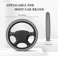 thumbnail image 7 of Picia Houndstooth Black And White Car Steering Wheel Cover, Non-Slip, Breathable, Universal 15 inch, 7 of 7