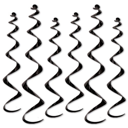 Beistle 6-Pack Tournoyant, 4 à 24 Pouces et 2 à 36 Pouces, Noir