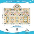 thumbnail image 2 of Multicolor Ethnic Geometric Pattern Hooded Bath Towel，60"x35" for Ages 3 To 12 Kids, Quick Dry Lightweight Soft Microfiber Hood Beach Towel Cover Up for Kids, 2 of 7