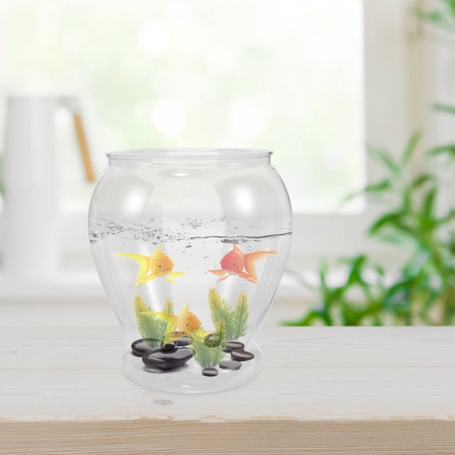 HOOWIFFY Transparent Plastic Betta Fish Tank Delicate Tabletop Aquarium with Fine Workmanship