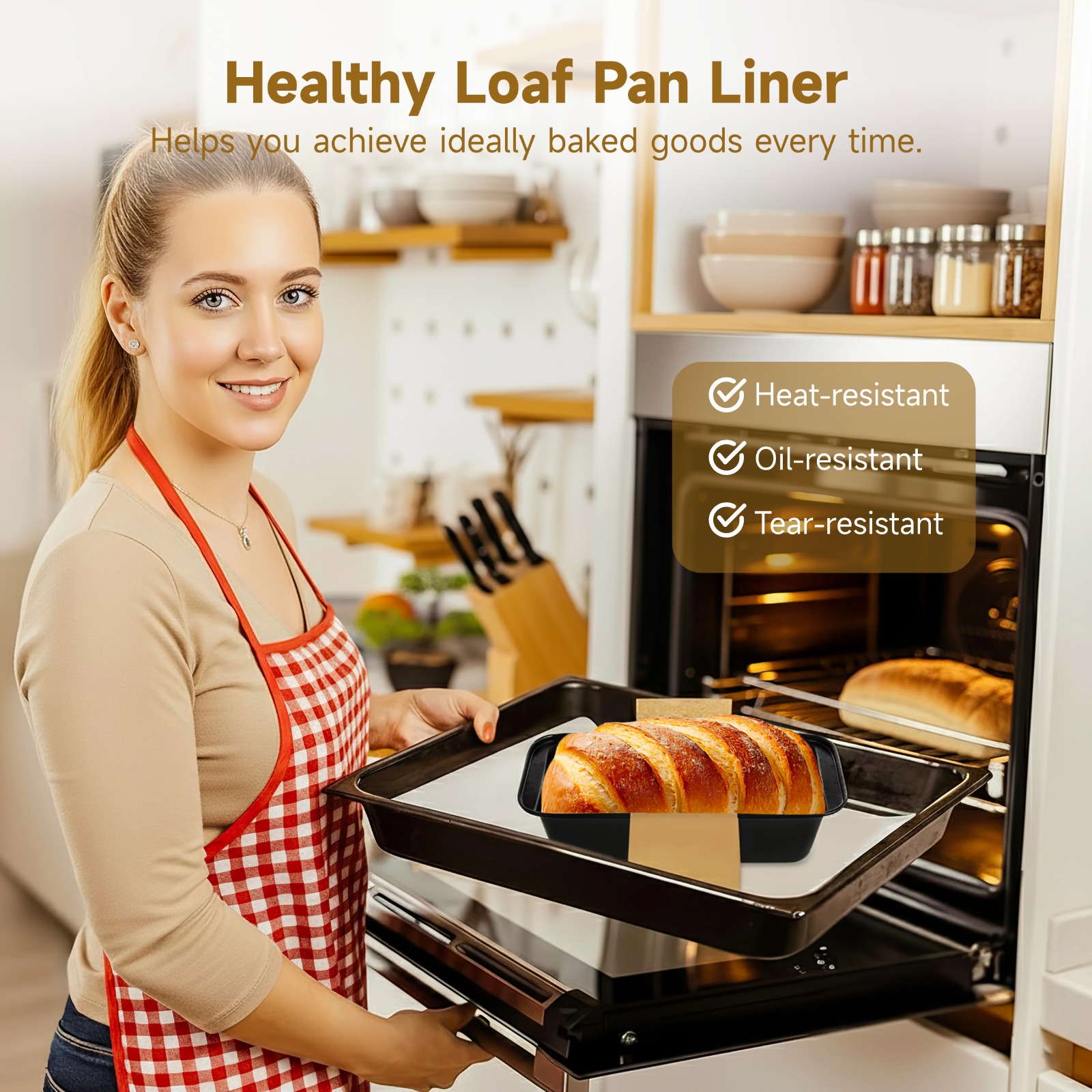 200 Pcs Non-Stick Baking Loaf Pan Liners, Parchment Paper Liners for Bread Pastries Desserts Baking, 15.35×13.4 in