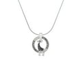 thumbnail image 2 of Delight Jewelry Silvertone Antiqued Giraffe Gymnastics Ring Charm Necklace, 18", 2 of 4