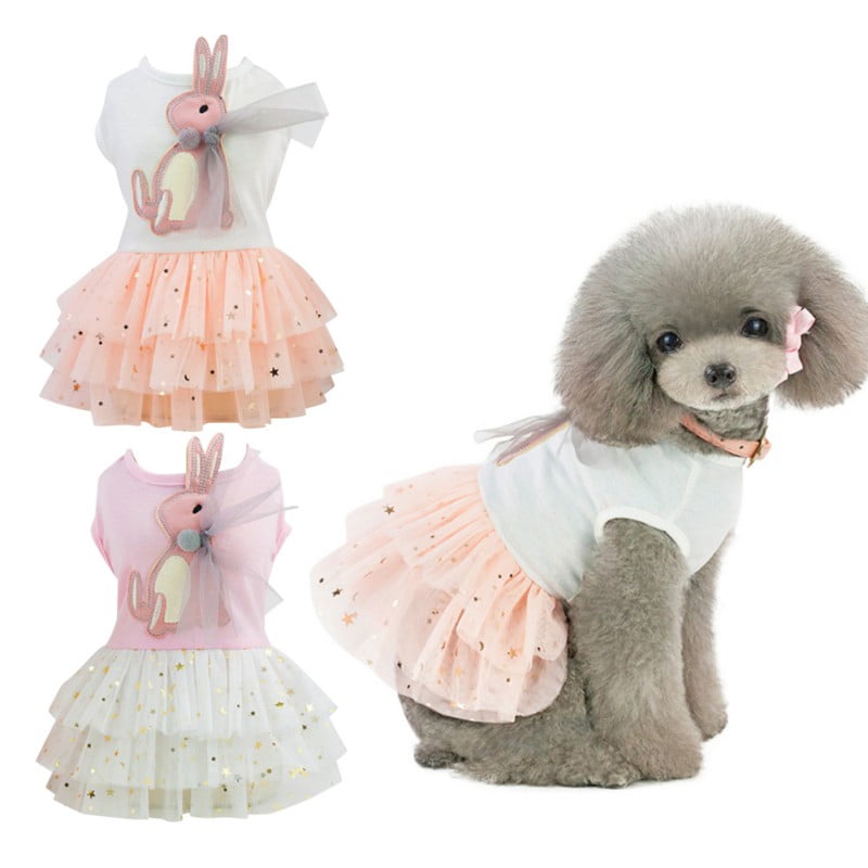 Small Dog Dress 2 Packs Cute Tutu Princess Dress for Girl Dogs, Puppy