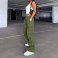 thumbnail image 3 of Cargo Pants for Women High Waisted Casual Pants Baggy Stretchy Wide Leg Y2K Streetwear with 6 Pockets, 3 of 7