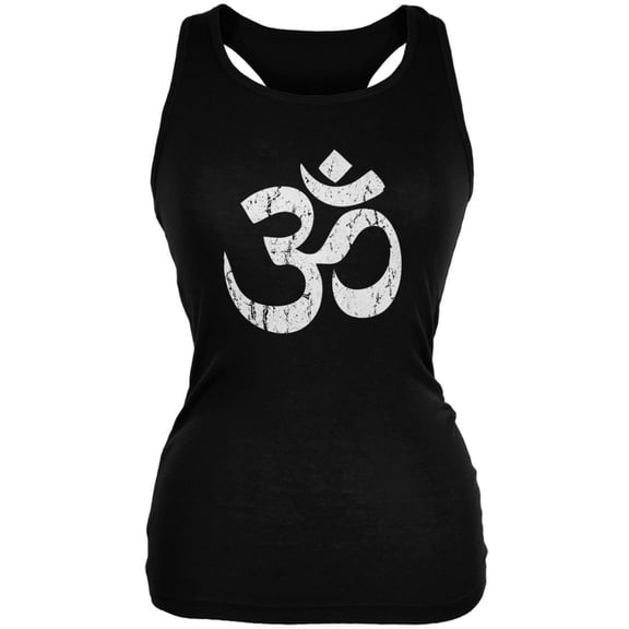 Yoga Om Black Juniors Soft Tank Top