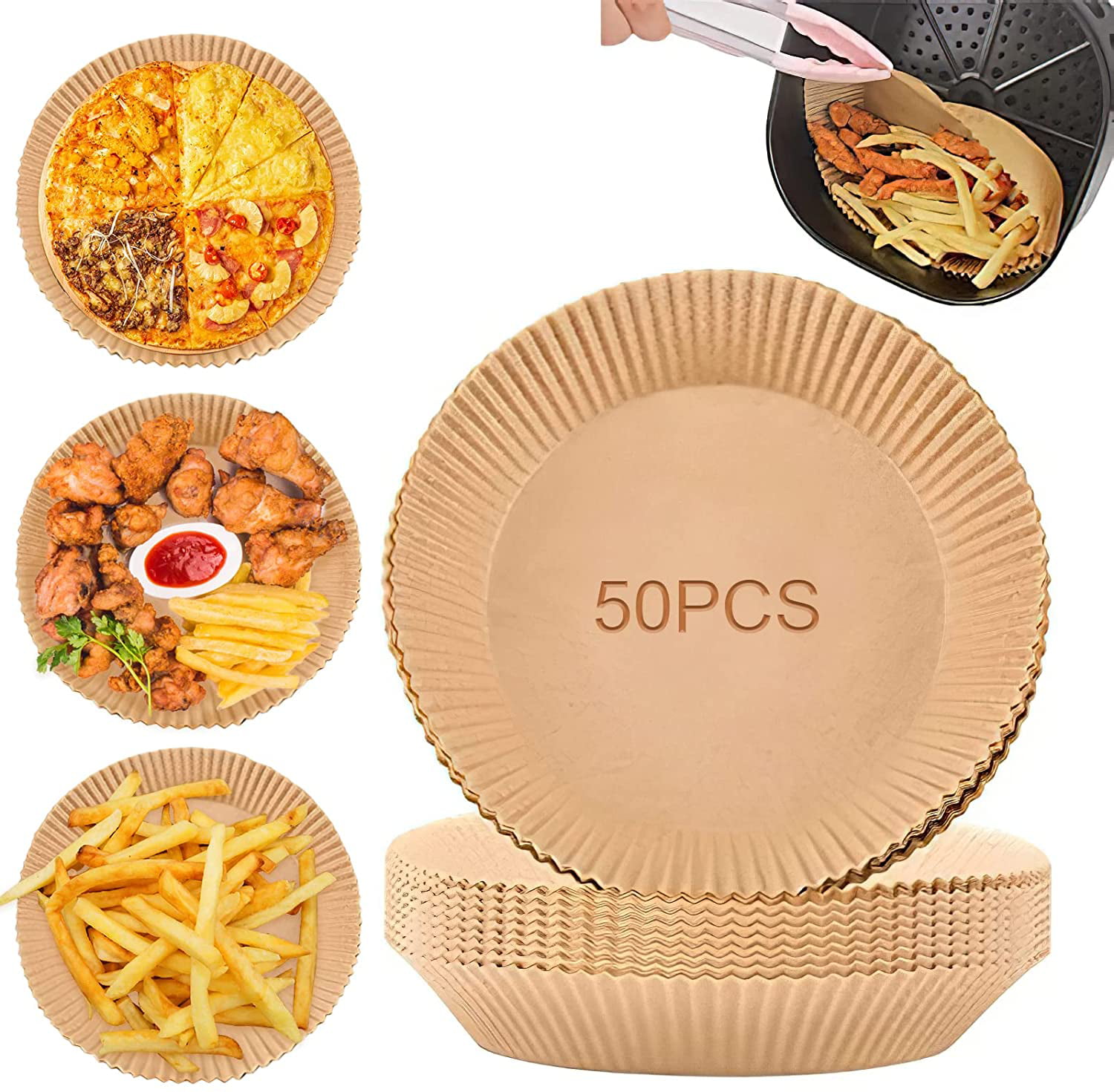 50 pcs Food Basket Liners Disposable Water-proof Baking Paper for BBQ Fast Food 