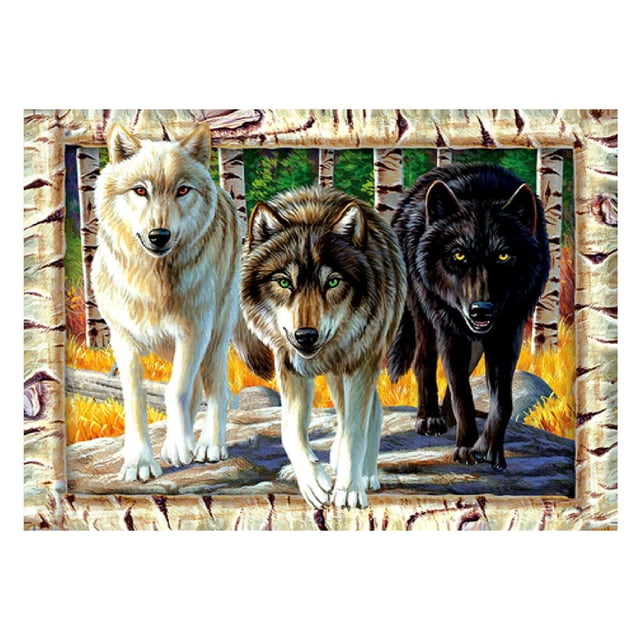 Cuadros Decorativos 5D bricolaje lobo taladro completo diamante bordado pintura pedrería punto de cruz JShteea Nuevos Originales