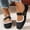 Black, variant on YOUYEDIAN Mary Jane Shoes Women Versatile Slip On Square Toe Comfy Low Heel Flats Lace Deco Casual Fashion Dress Shoes
