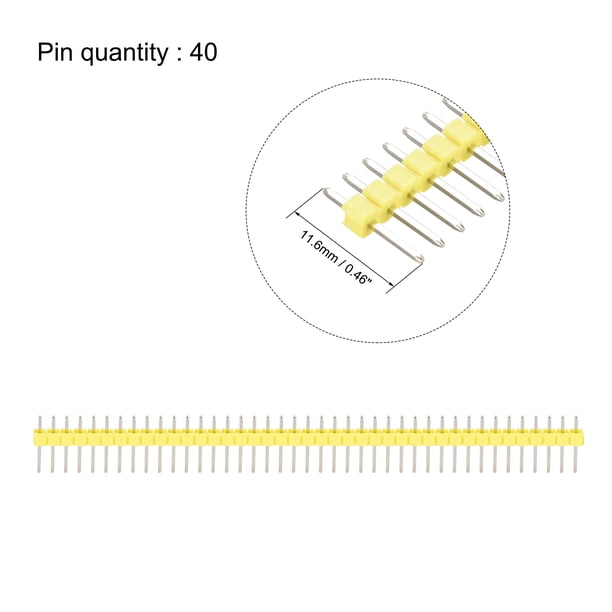 20pcs Male Pin Header,40 Pin 2.54mm Straight Single Row Breakable