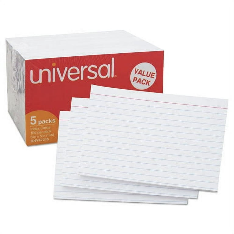 Universal Office Products 47200 3 x 5 in. Unruled Index Cards, White - 100 per Pack
