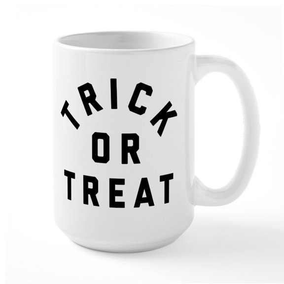 CafePress - Trick Or Treat Mugs - 15 oz Ceramic Large White Novelty Mug