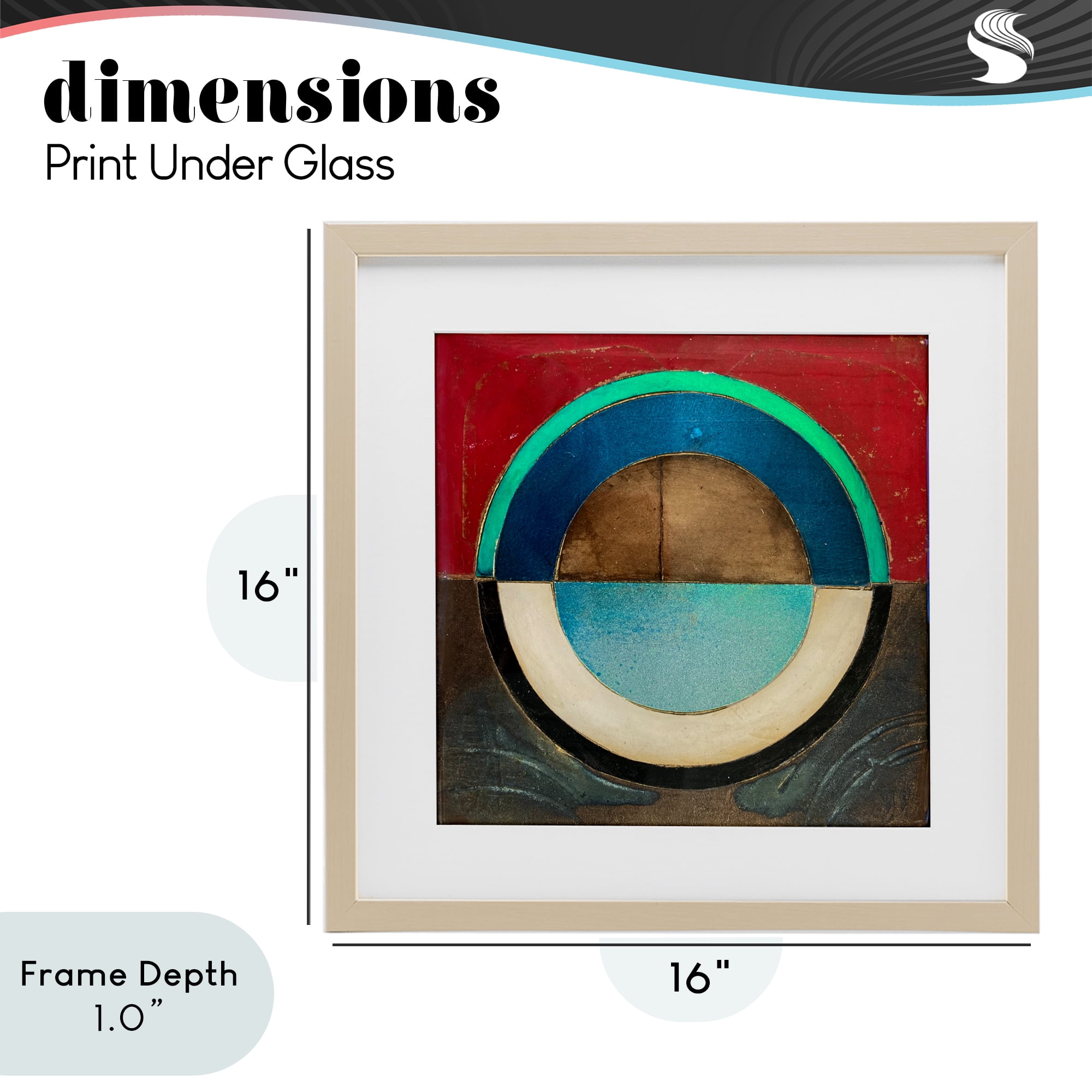 Stupell Industries Round Distressed Circle Birch Framed Print Under Glass, design by Matthew Finger