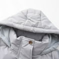thumbnail image 5 of SWSMCLT Women's Long Puffer Vest Puffy Casual Coats Quilted Jacket Bubble Outerwear Cold Weather Drawstring Knee Length Side Slit Hood Sleeveless Top Light Grey Medium, 5 of 5