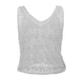 thumbnail image 4 of BLOCLOALO Camisole Tops for Women Flowy Tops for Women Womens Summer Tank Top for Women 2024 Trendy V Neck Crochet Sleeveless Shirts Sweater Vest Tank Top Loose Tank Tops Blouses Casual Grey S, 4 of 5