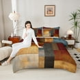 thumbnail image 4 of Castle Fairy Minimalist Geometric Rectangle 3 Pieces Queen Comforter Set for Female Men,Vintage Aesthetic Ultra Soft Bedding Sets,Retro Mid Century Bedding Comforter Set Breathable, 4 of 8