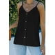 thumbnail image 2 of ABPHQTO Camiseta sin mangas negra con botones y tiras de espagueti para mujer, 2 of 5