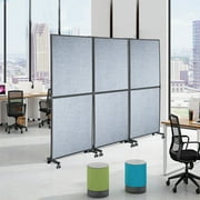 BENTISM Acoustic Room Divider Office Partition Panel 72"x66" 3 Pack in Light Gray