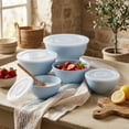 thumbnail image 2 of Just Feed Me by Jessie James Decker 10-Piece Melamine Mixing Bowl Set with Lids, Blue Speckle Design, 2 of 27