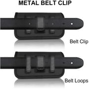 For OnePlus Nord N30 5G / OnePlus 11 / OnePlus 10T 5G Nylon Canvas Fabric Waist Belt Holster Horizontal Pouch Holds XL Phone Works with Thick Cases Universal Cover - Black