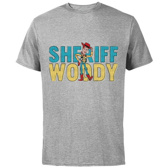 Disney and Pixar’s Toy Story Sheriff Woody - Short Sleeve Cotton T-Shirt for Adults - Customized-Athletic Heather