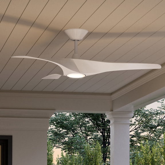 Luxury Transitional Ceiling Fan, 13.5H x 52W, with Modern Style, Matte White, UHP9360 by Urban Ambiance
