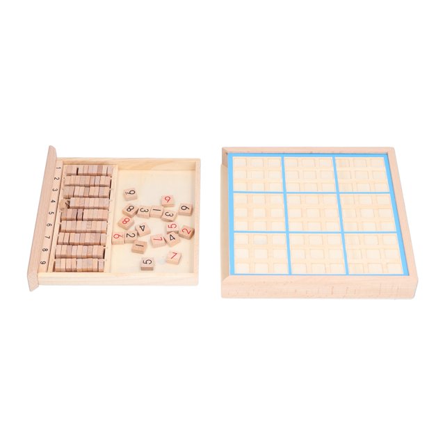 Juego De Mesa De Rompecabezas De Matemáticas De Madera, Pequeño Juego Educativo Portátil De Números Consecutivos Esquinas Redondeadas Para Jugar En Casa EOTVIA Azul