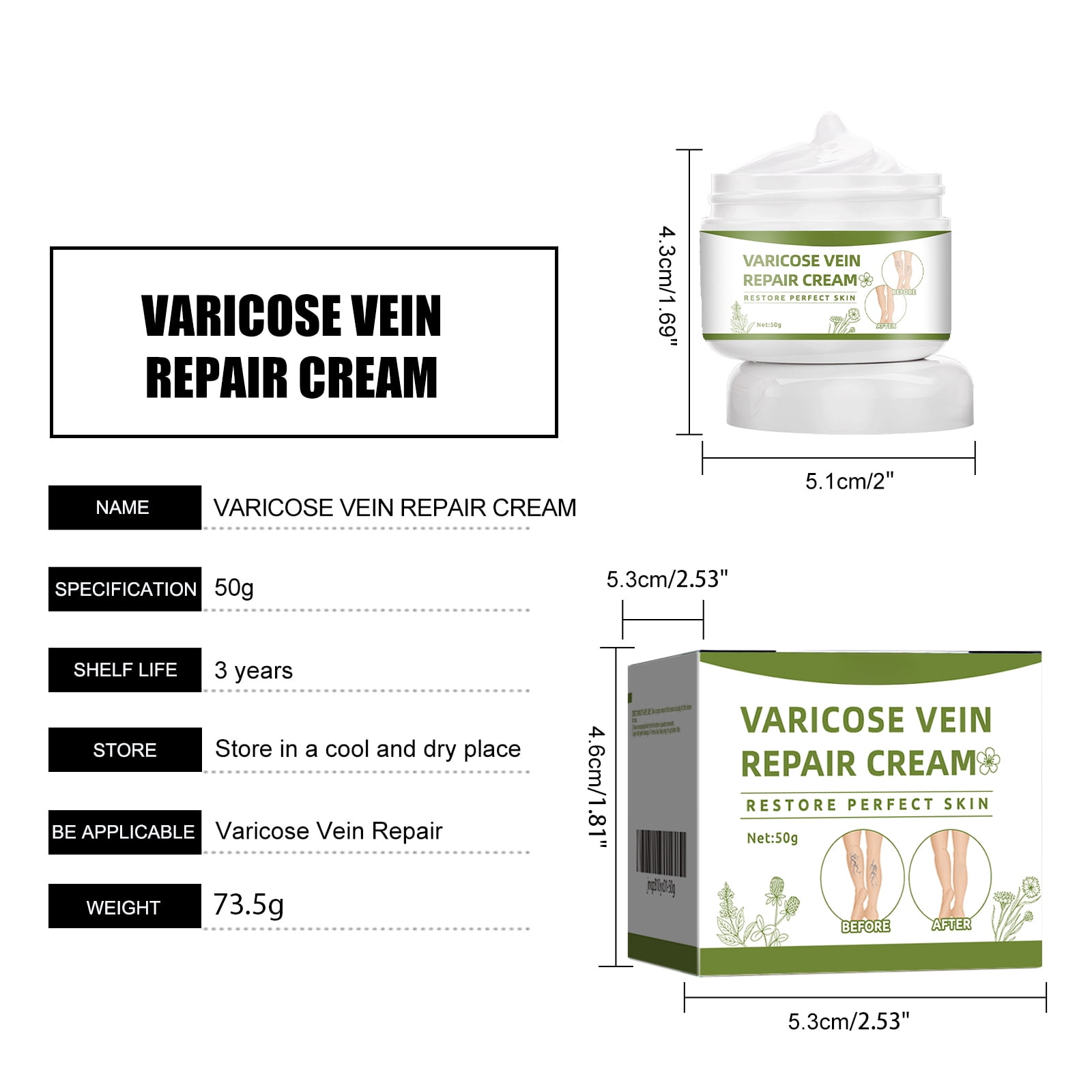 Alvantor Relief Cream for Leg, Leg Massage Cream for Smooth and Shiny, 1.76oz