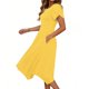 thumbnail image 2 of TaTaai Women's Polka Dot Flutter Sleeve Dress Short Sleeve Round Neck Midi Casual Dress with Irregular Hem Lightweight Stretchy Gift, 2 of 6