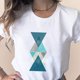 thumbnail image 5 of Puntoco Camiseta suelta de cuello redondo para mujer con estampado gráfico geométrico de moda para mujer Puntoco Puntoco-20, 5 of 9
