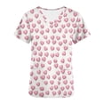 thumbnail image 5 of VKOYWKM Valentines Day Shirts for Women Scrub Tops Cute Heart Print V Neck Nurse Uniforms Short Sleeve Loose Fit Valentine Working Uniform with Pockets, 5 of 5