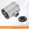 thumbnail image 3 of Uxcell Tee Pipe Fitting (1/2" x 1-1/2" x 1-1/2" ) NPT Female 304 Stainless Steel t Shaped Reducer 3 Way T-Connector for Industrial Connection Water Air Gas Oil Fuel, 3 of 6