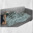 thumbnail image 6 of Joy Soft Flannel Fleece Throw Blanket, Hand Lettering Pattern Peace Joy Love Words Pillars of Western, Cozy Plush for Indoor and Outdoor Use, 50" x 70", Turquoise and Black, by Ambesonne, 6 of 6