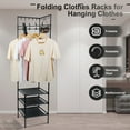 thumbnail image 2 of Adifare Coat Rack,Corner Hall Tree Freestanding Coat Rack with 3 Tier Shoes Rack Storage and 10 Movable Hooks Waterproof Entryway Corner Organizer Coat Rack for Home, 2 of 7