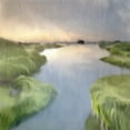 thumbnail image 2 of Kimberly, Allen 26x26 White Modern Wood Framed Museum Art Print Titled - Dusk of the River, 2 of 4