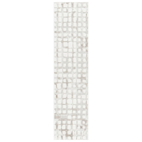 SAFAVIEH Stella Gloriana Abstract Indoor/Outdoor Runner Rug, Ivory/Beige, 2' x 8'