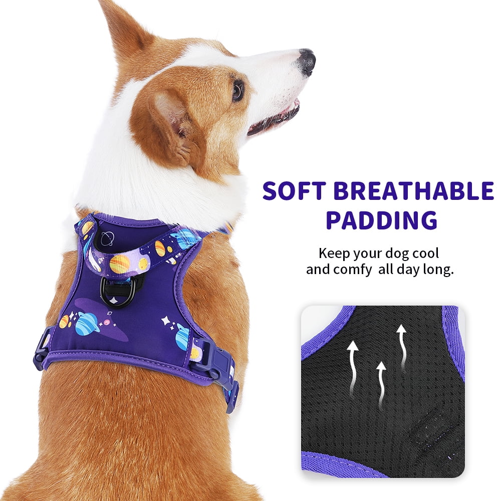 MASBRILL No Pull Dog Harness, Reflective Dog Vest with Handle No Choke Soft Padded Dog Harness for Medium Large Dogs