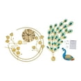 thumbnail image 5 of Miumaeov Luxury Peaacock Wall Clock 3D Metal Wall Watch Home Decor Gold, 5 of 15