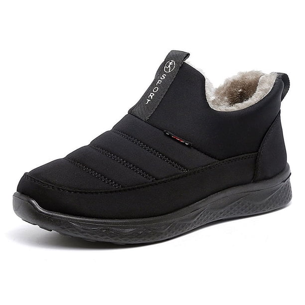 Botas de algodón cálidas de invierno, botas de nieve antideslizantes de gran tamaño, zapatos de algodón de moda para mediana edad