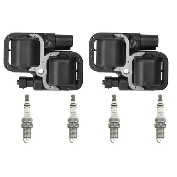 2 Ignition Coils and 4 NGK Ruthenium Spark Plugs Compatible with 2006-2010 Mercedes-Benz B200 Replacement for UF359