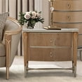 thumbnail image 2 of Michael Amini Villa Cherie Wood & Marble Nightstand - Caramel, 2 of 11